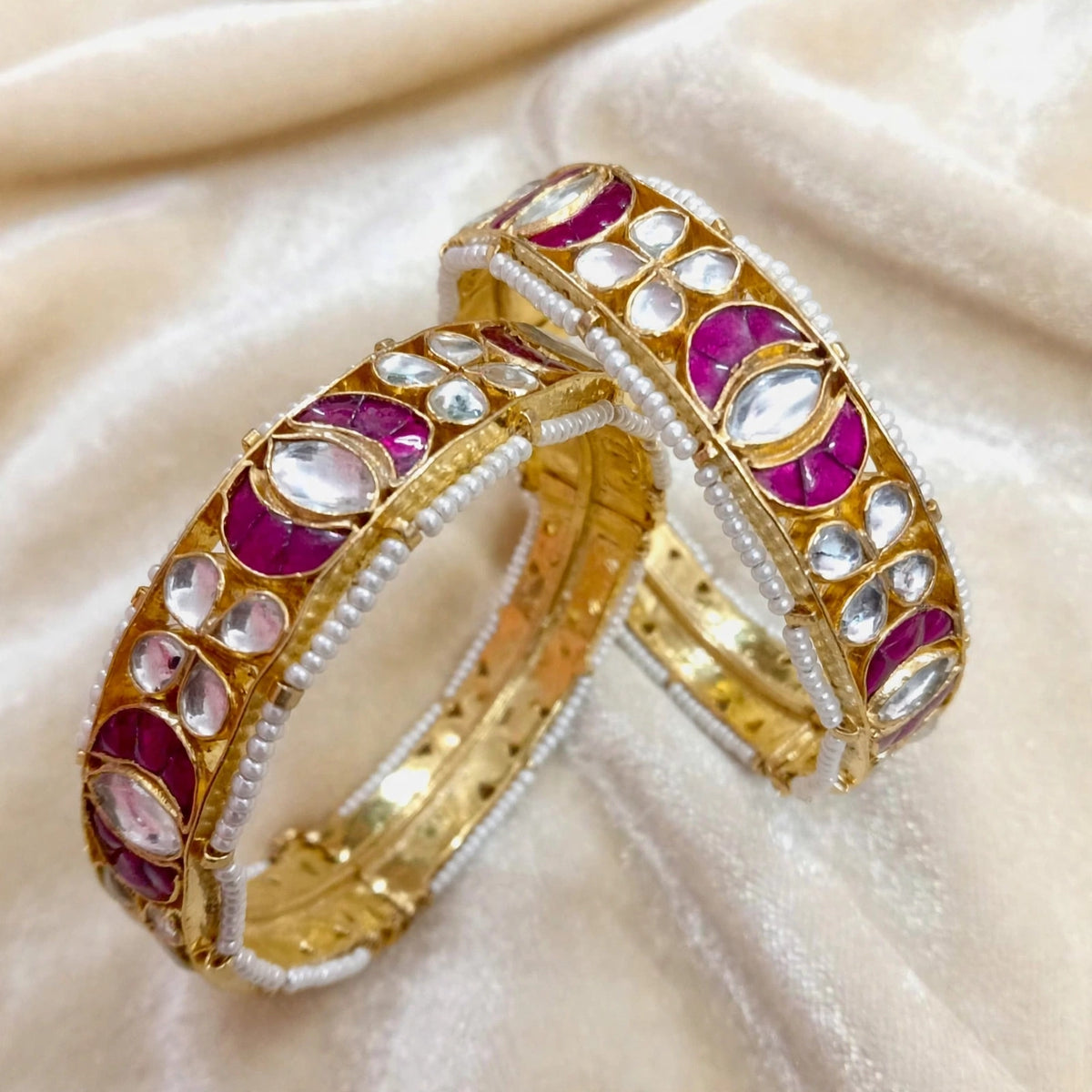Kundan Bangle Set, Sabyasachi Inspired Bridal Jewelry, Indian Wedding Bracelet