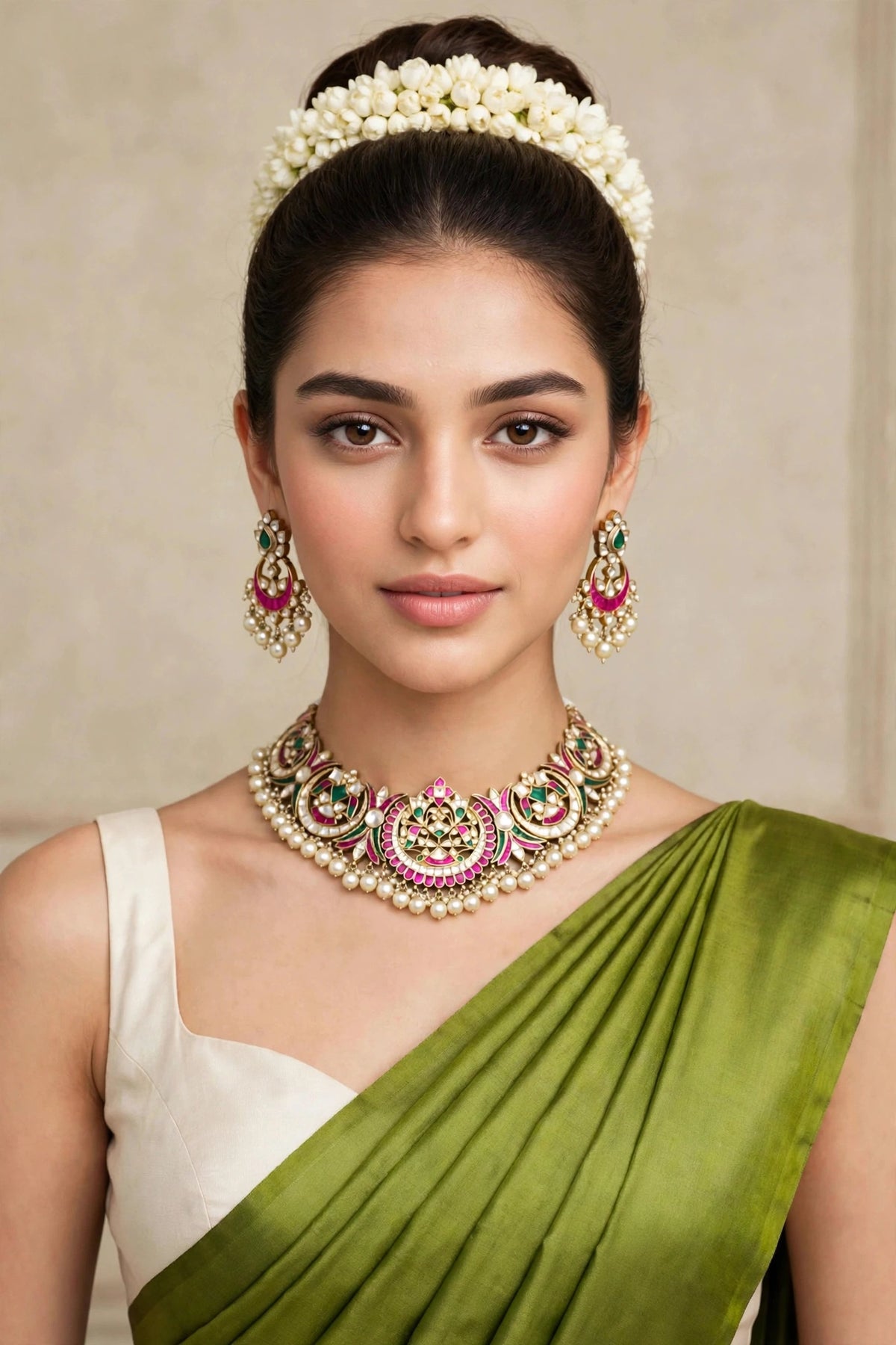 Gold Plated Luxury Bridal Necklace Set with Matching Choker & Earrings, Indian Wedding Jewellery, Statement Bridal Set