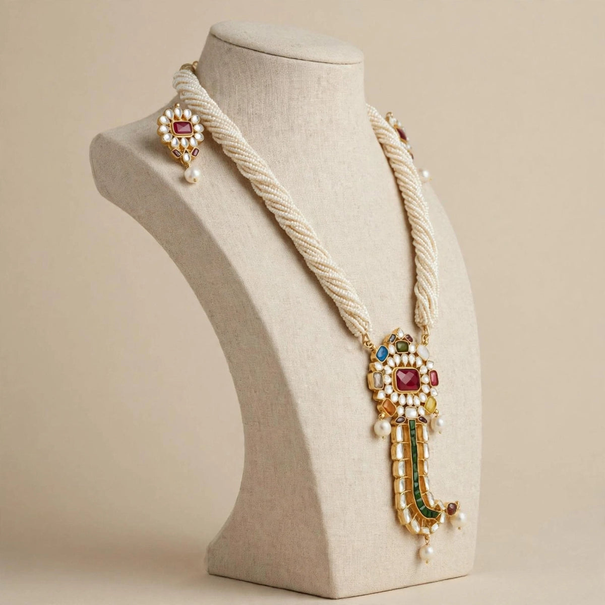 Handmade Kundan Jewelry Set | 22K Gold Plated Indian Designer Necklace