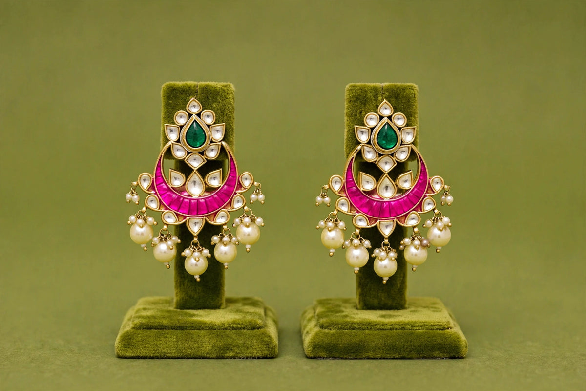 Gold Plated Luxury Bridal Necklace Set with Matching Choker & Earrings, Indian Wedding Jewellery, Statement Bridal Set