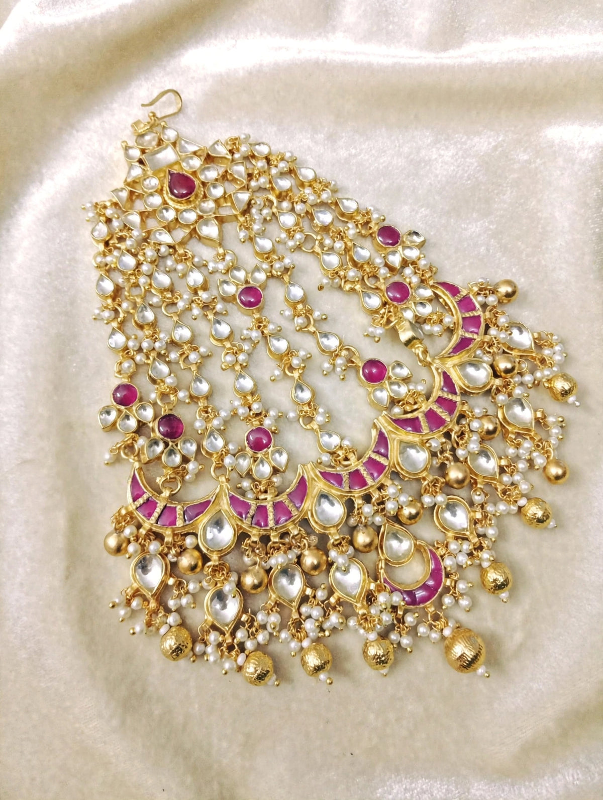 Handmade Kundan Jhoomer Passa, Indian Bridal Jewelry