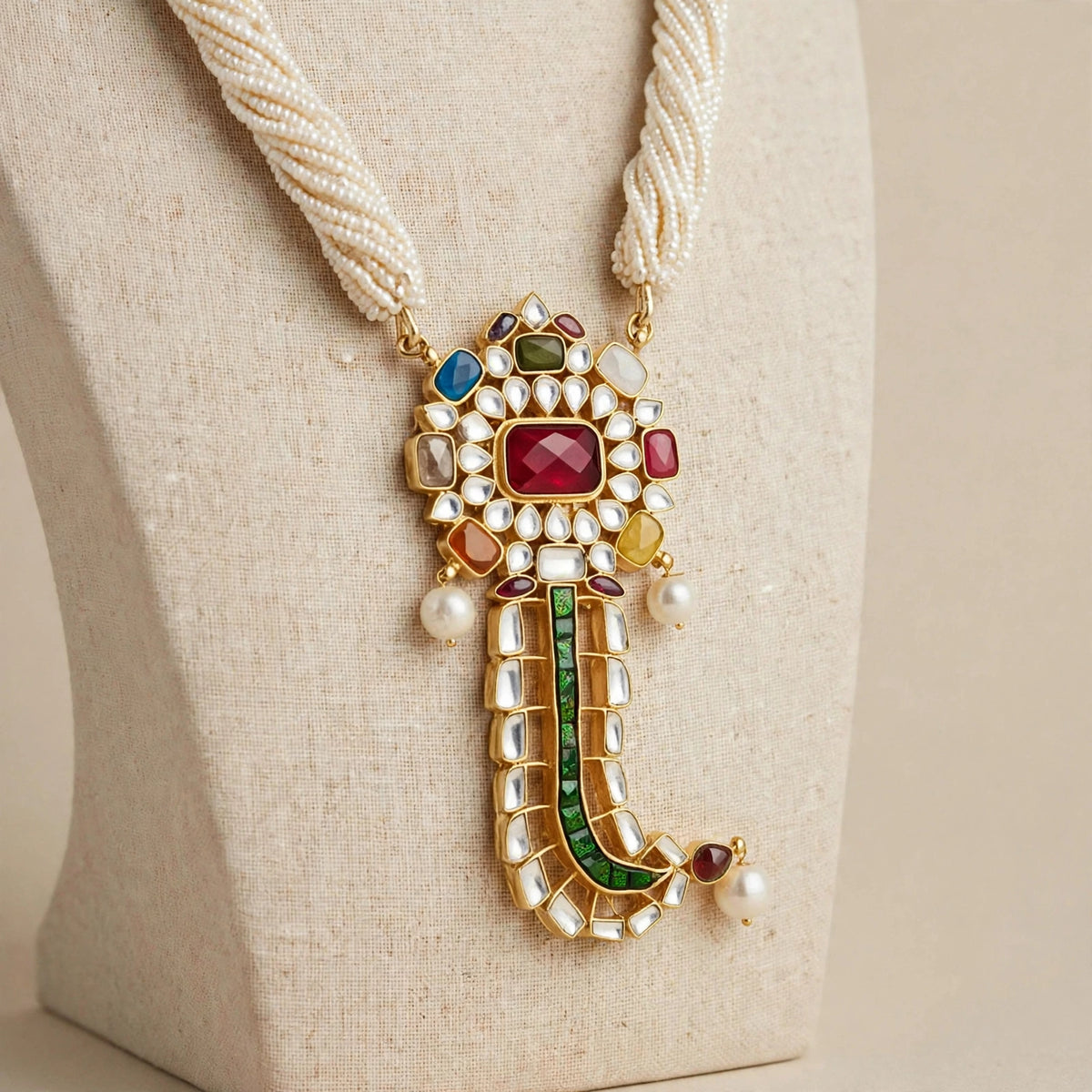 Handmade Kundan Jewelry Set | 22K Gold Plated Indian Designer Necklace