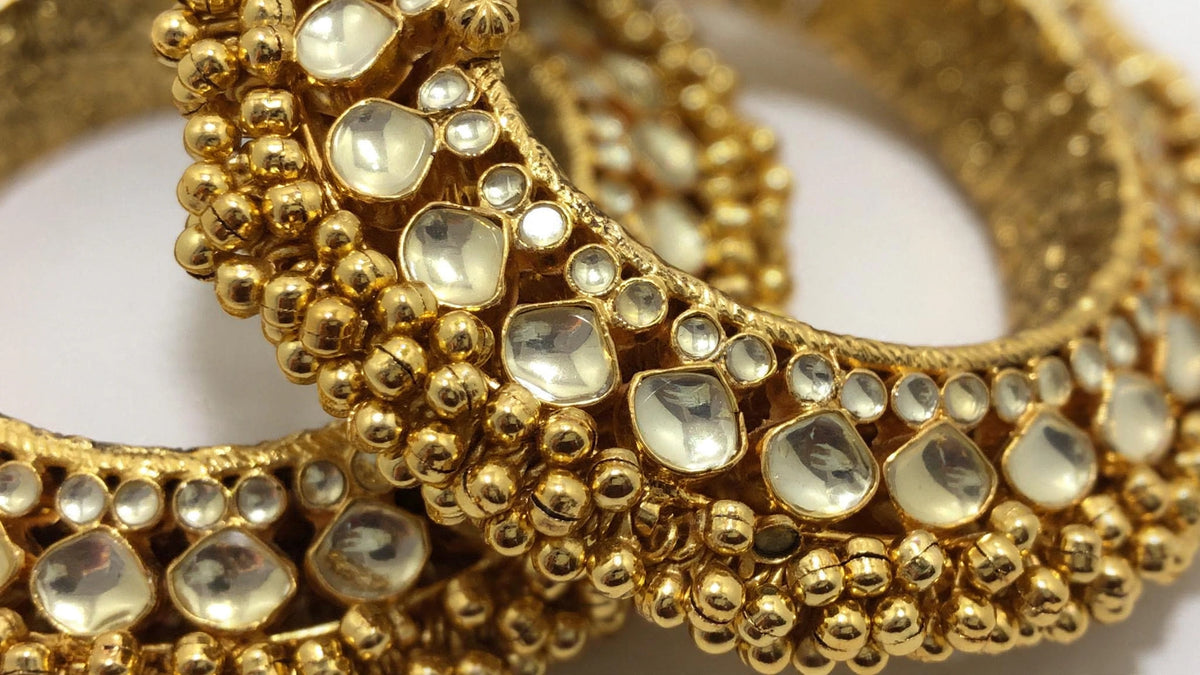 Handmade Kundan Bridal Bangles, Indian Wedding Jewelry