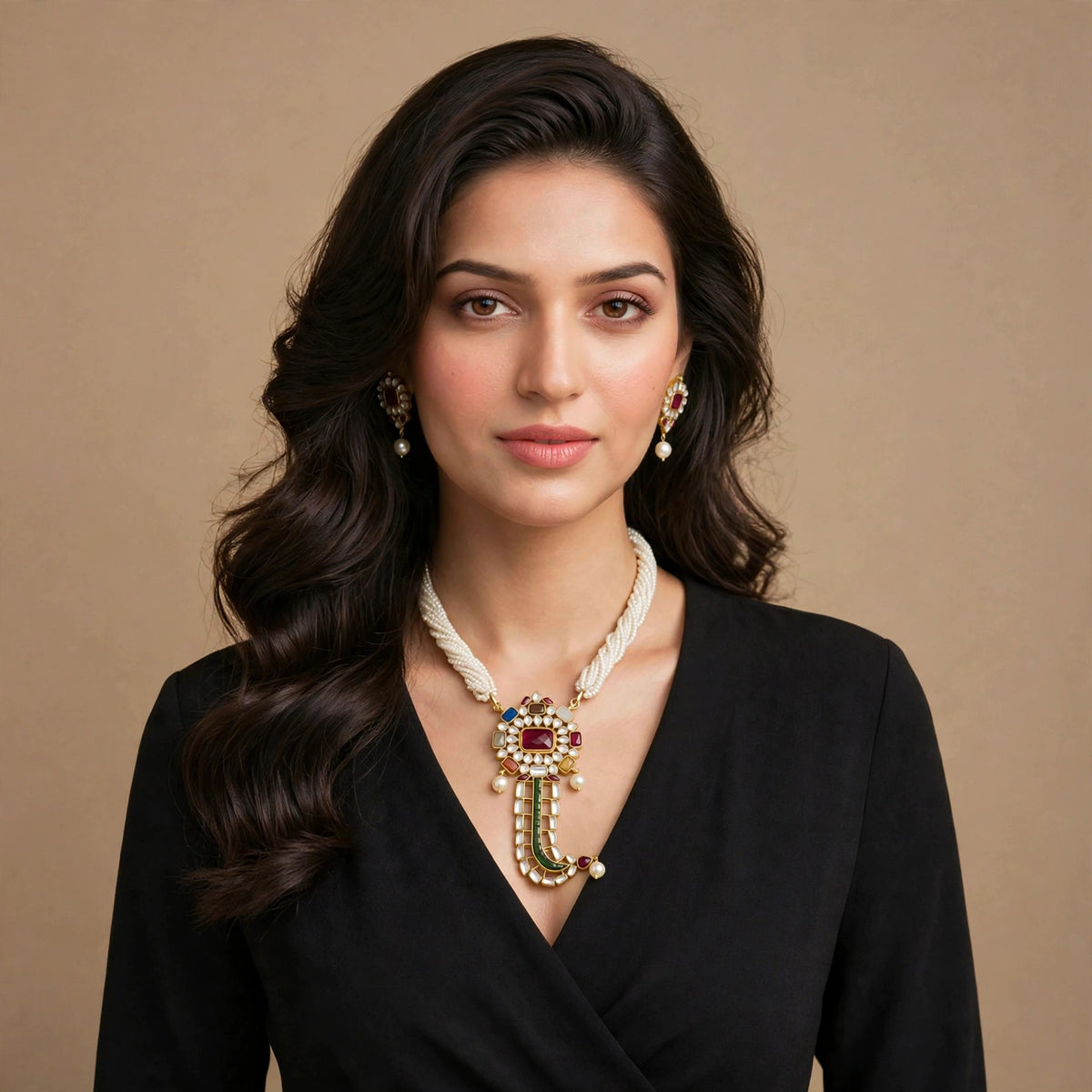 Handmade Kundan Jewelry Set | 22K Gold Plated Indian Designer Necklace