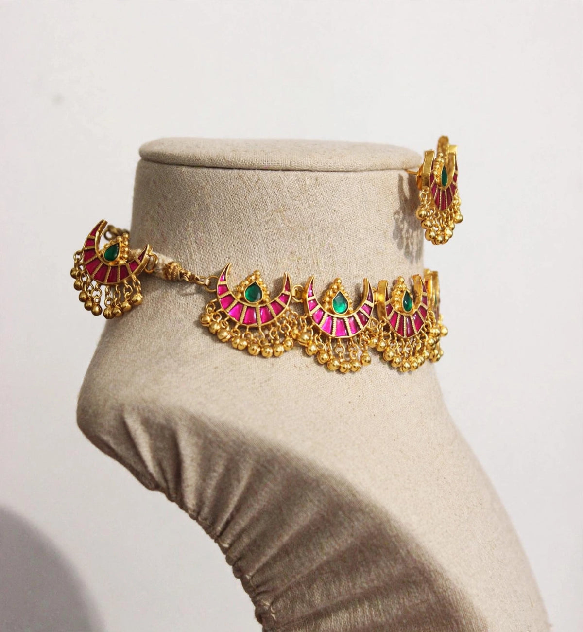 Handmade Kundan Choker, Gold Plated Bridal Jewelry, South Indian Wedding Necklace