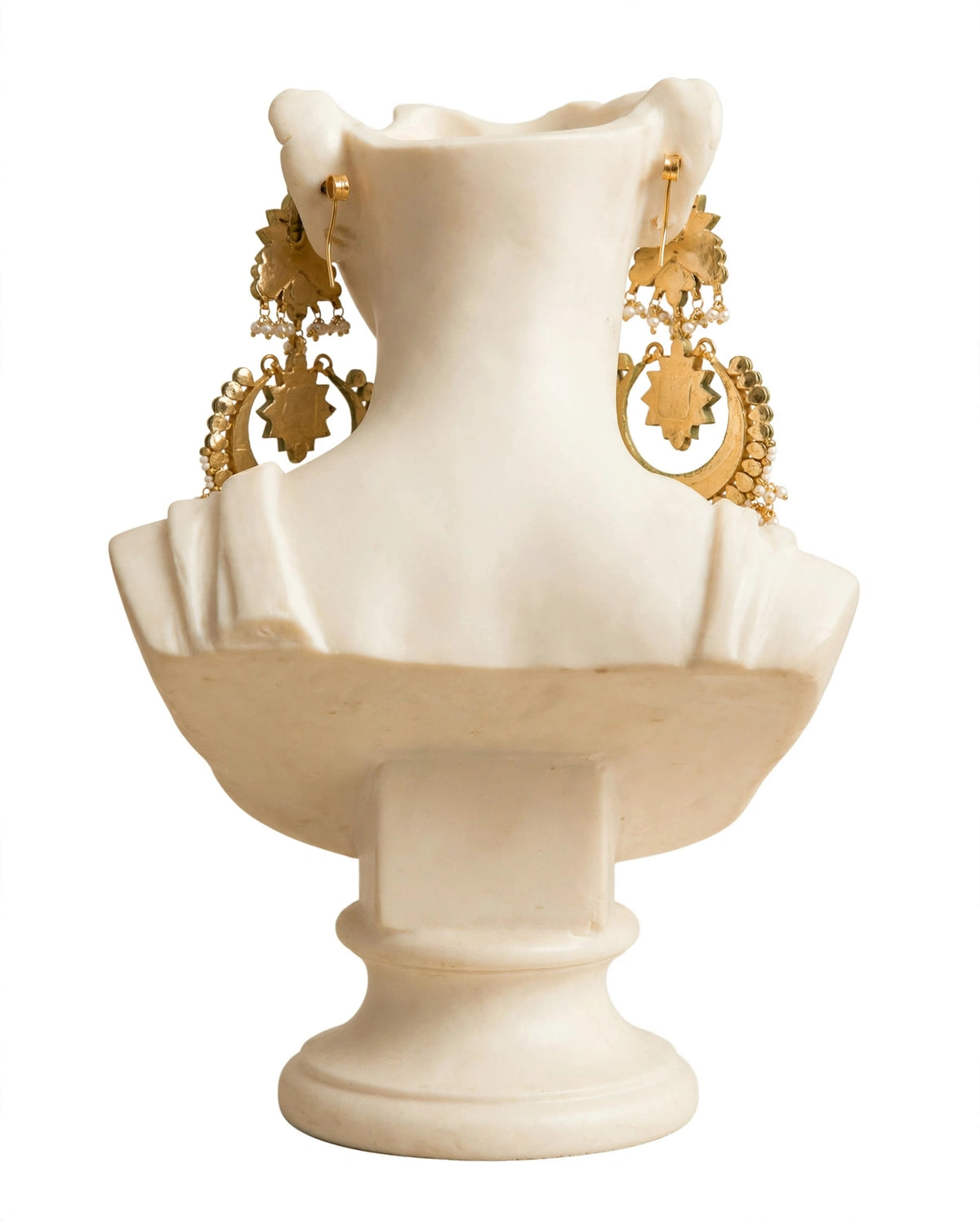 Handmade Kundan Chandbali Earrings | Emerald Green, 22k Gold Plated