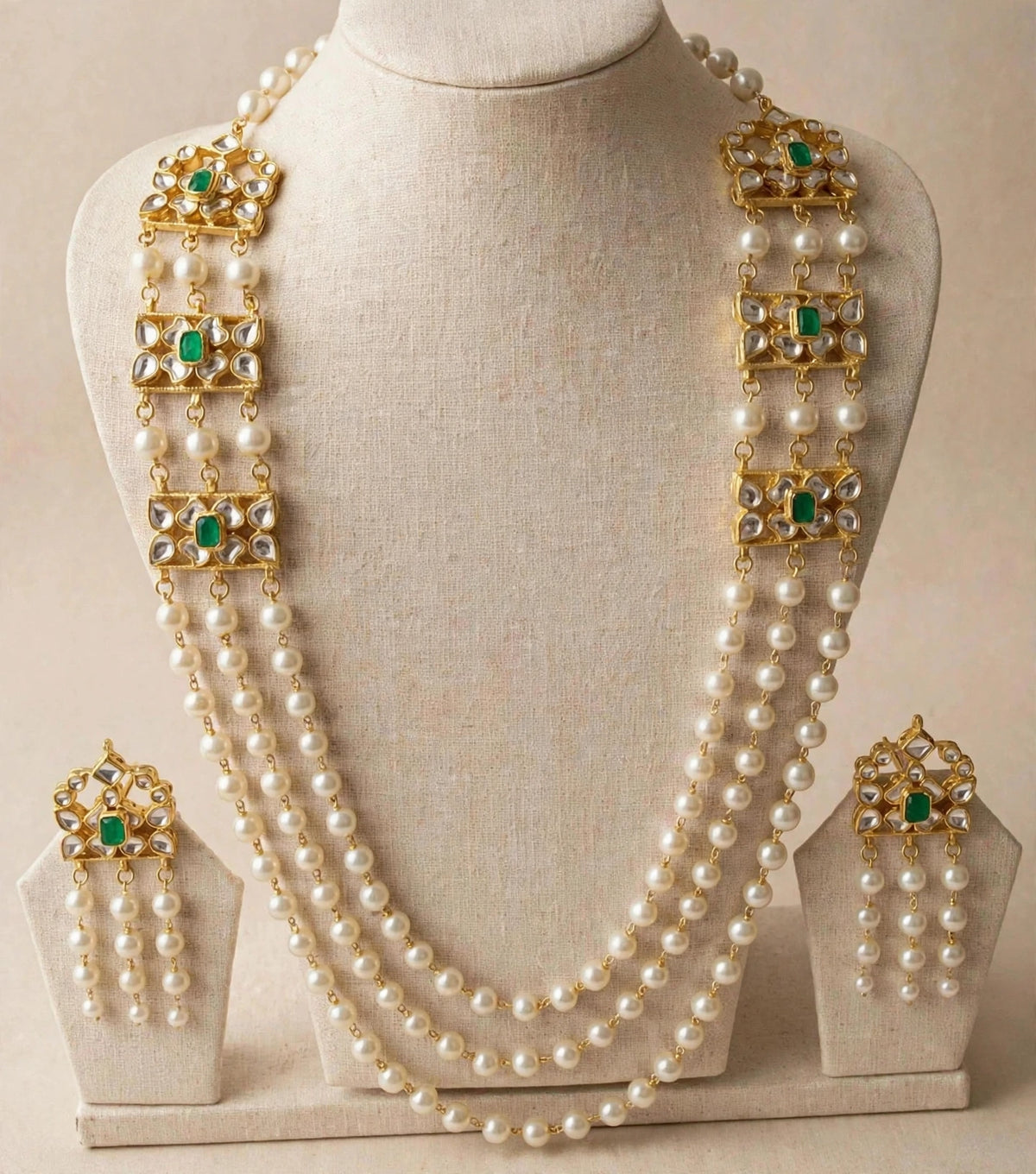 Kundan Pearl Mala Necklace | Indian Bridal Jewellery Set | Women’s Fashion Accessories