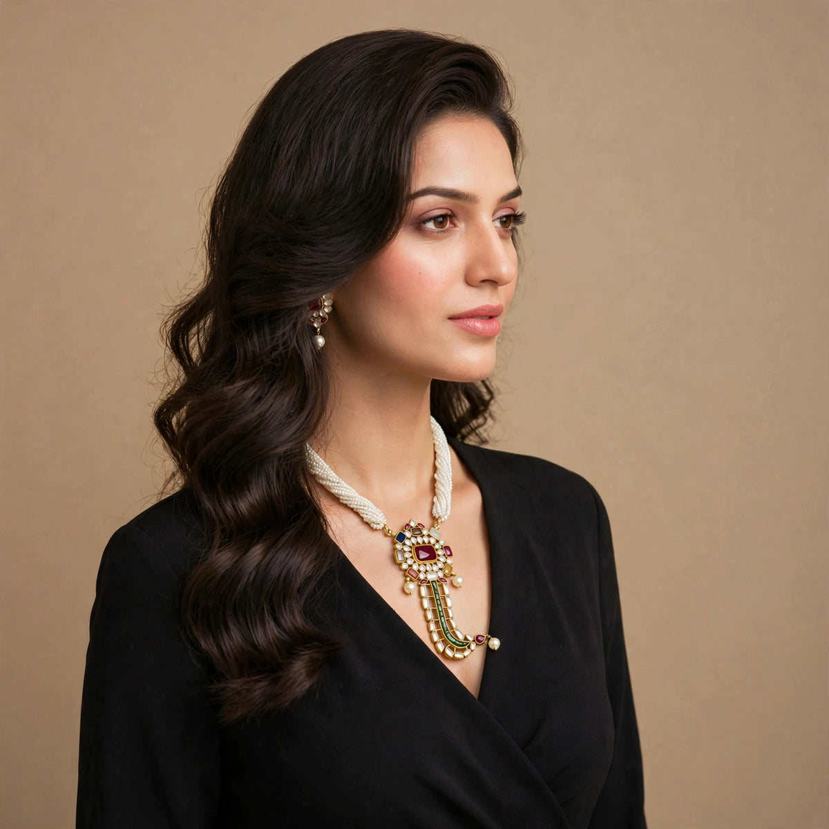 Handmade Kundan Jewelry Set | 22K Gold Plated Indian Designer Necklace