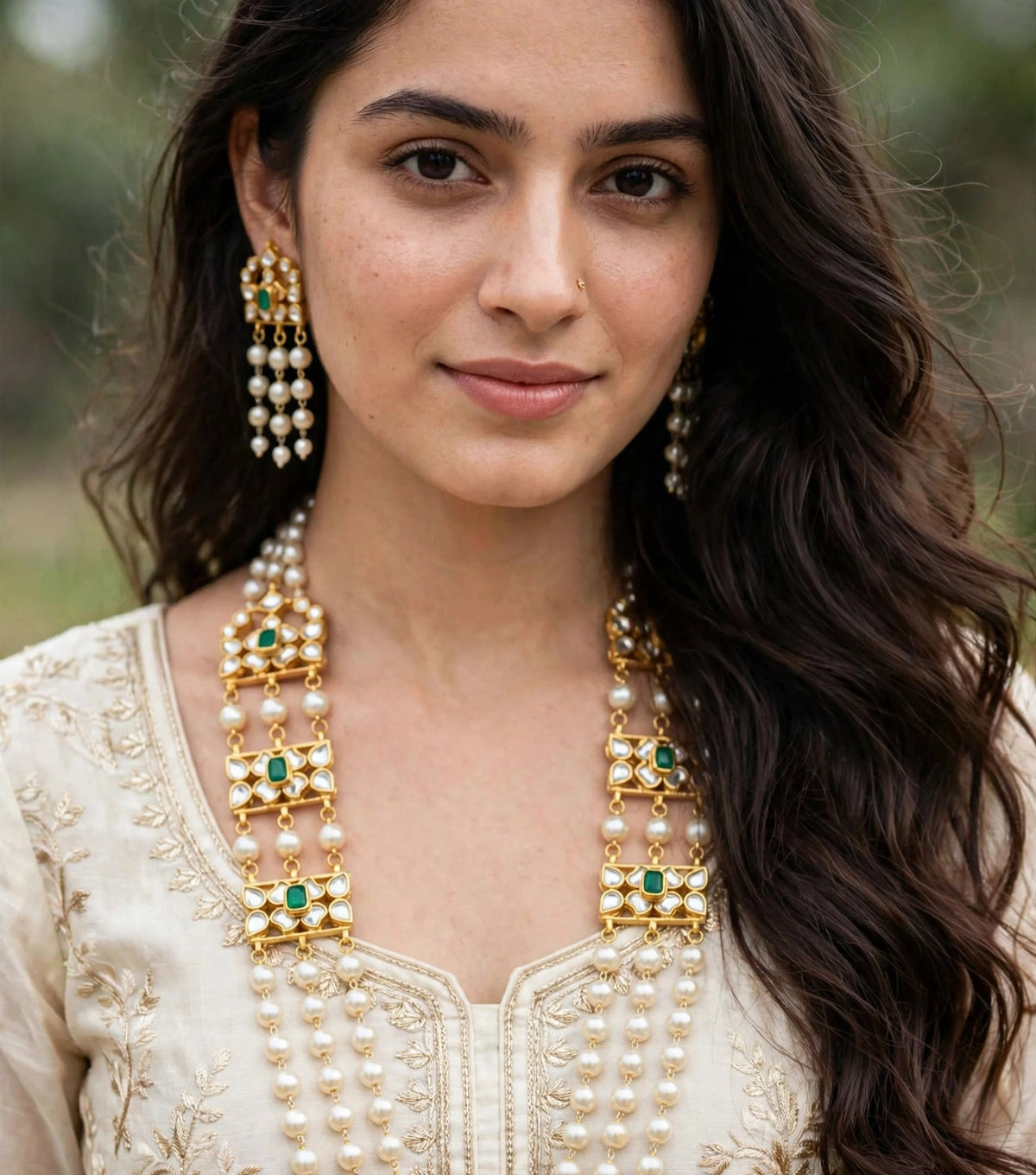 Kundan Pearl Mala Necklace | Indian Bridal Jewellery Set | Women’s Fashion Accessories