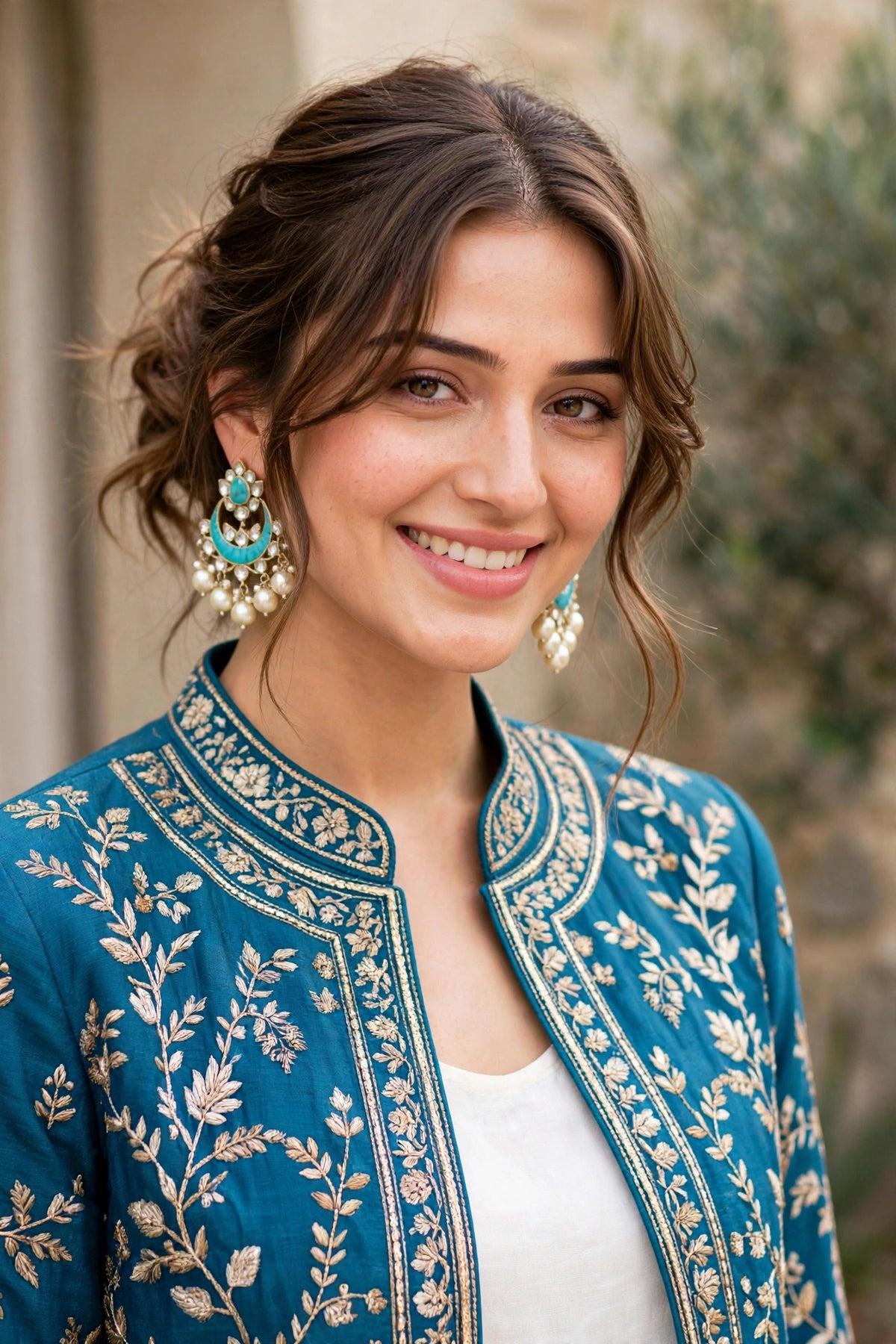 Handmade Kundan Chandbali Earrings: Gold Plated Wedding Jewelry