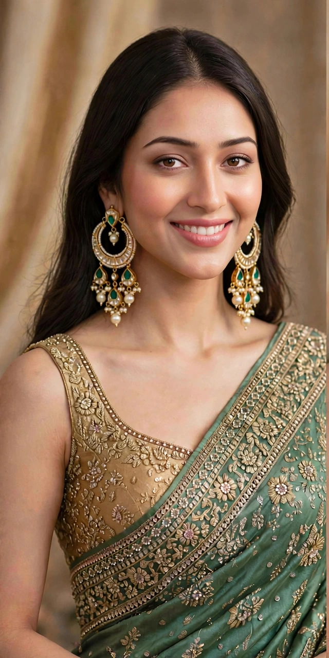 Kundan Chandbali Earrings, 22k Gold Plated, Green & White, Indian Bridal Jewelry
