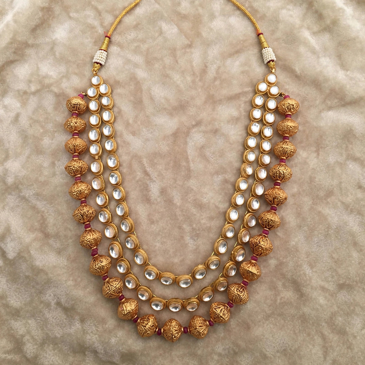 Handmade Kundan Jewelry, Gold Plated Indian Necklace, Bollywood Wedding Jewelry
