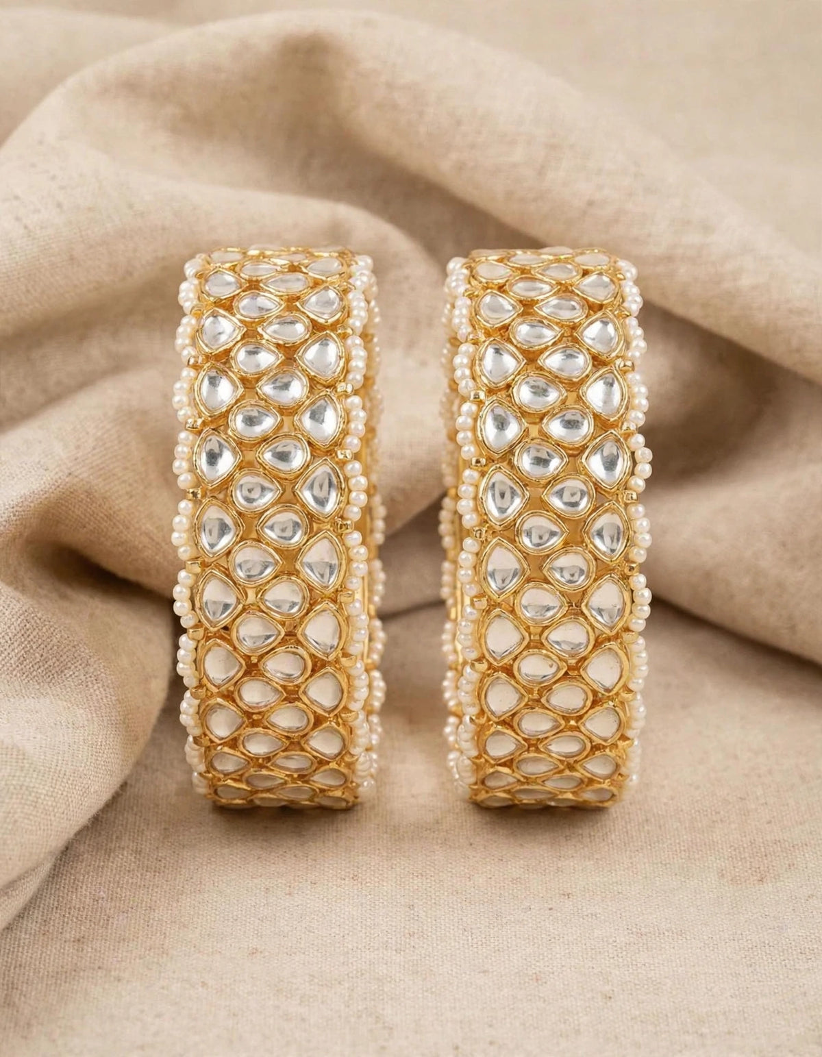 Handmade Kundan Bridal Bangle Set, Indian Wedding Jewelry
