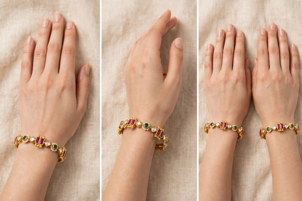 Handmade Kundan Bangles, South Indian Bridal Jewelry