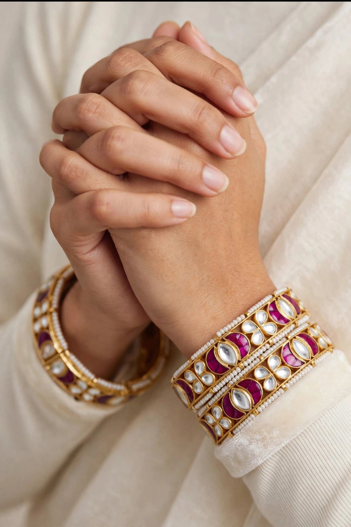 Kundan Bangle Set, Sabyasachi Inspired Bridal Jewelry, Indian Wedding Bracelet
