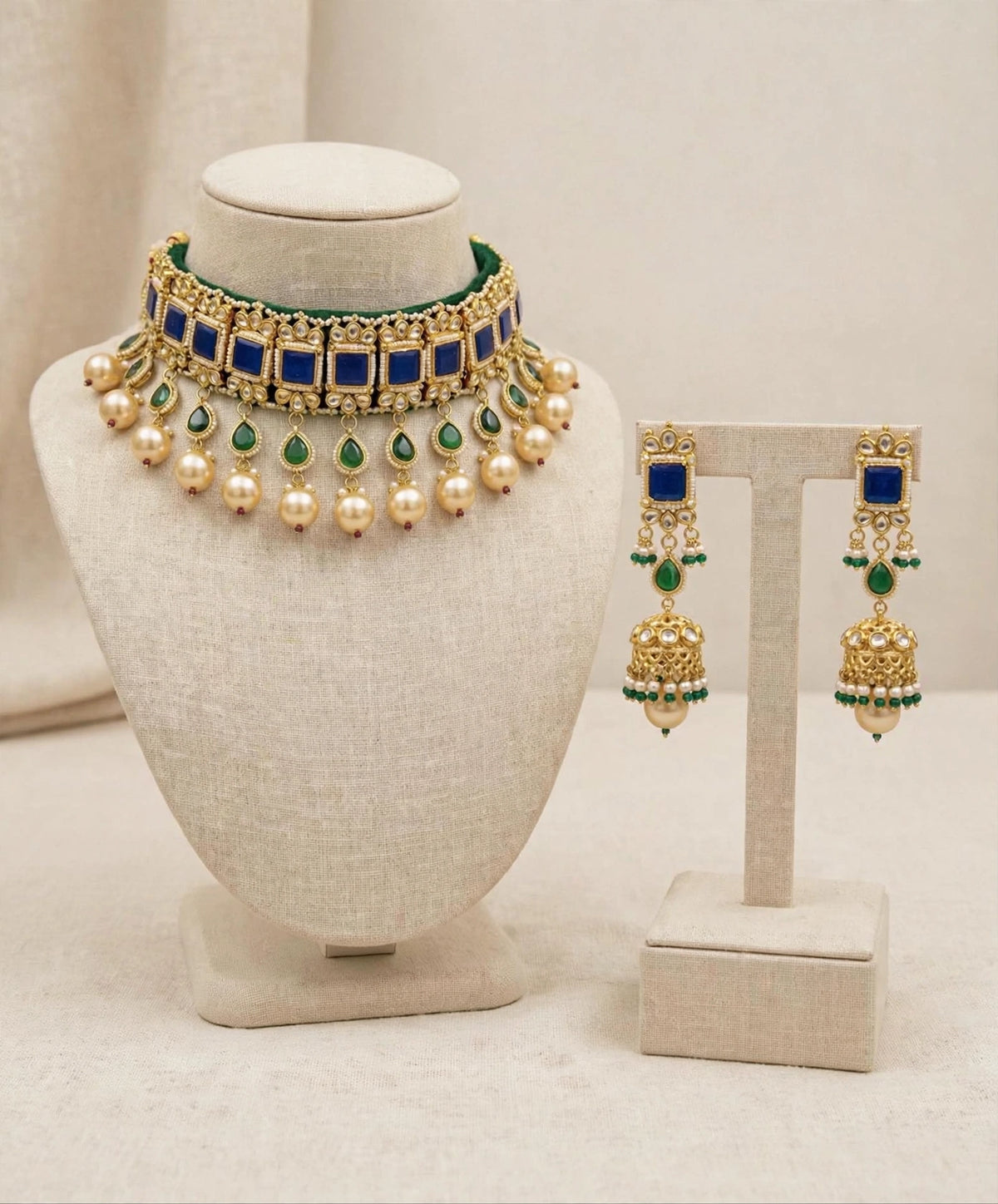 Kundan Choker Necklace with Jumkhi Earrings | Indian Wedding Jewelry