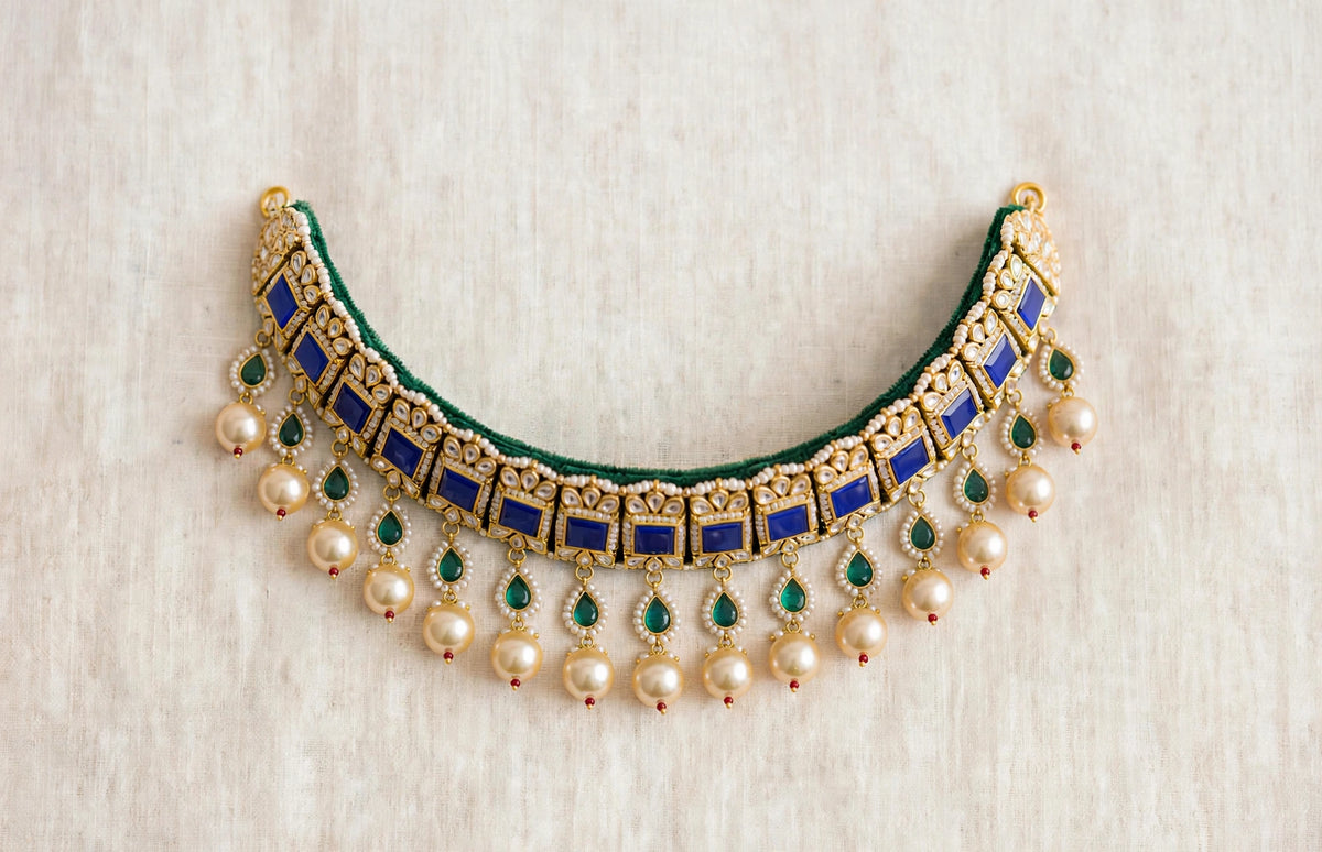 Kundan Choker Necklace with Jumkhi Earrings | Indian Wedding Jewelry