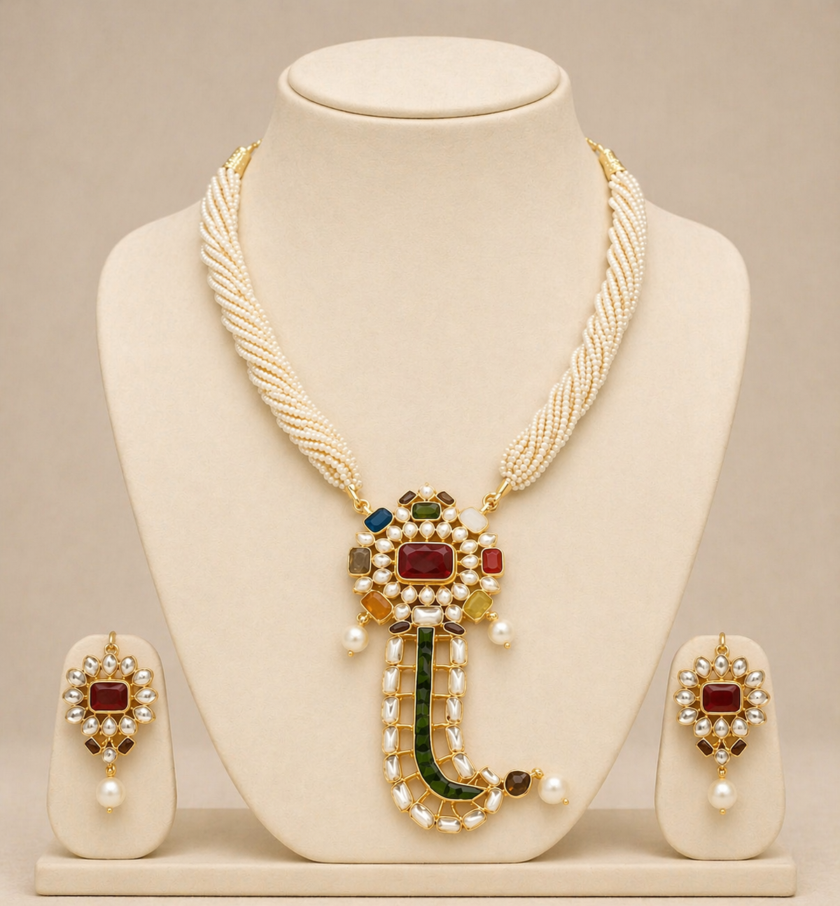 Handmade Kundan Jewelry Set | 22K Gold Plated Indian Designer Necklace