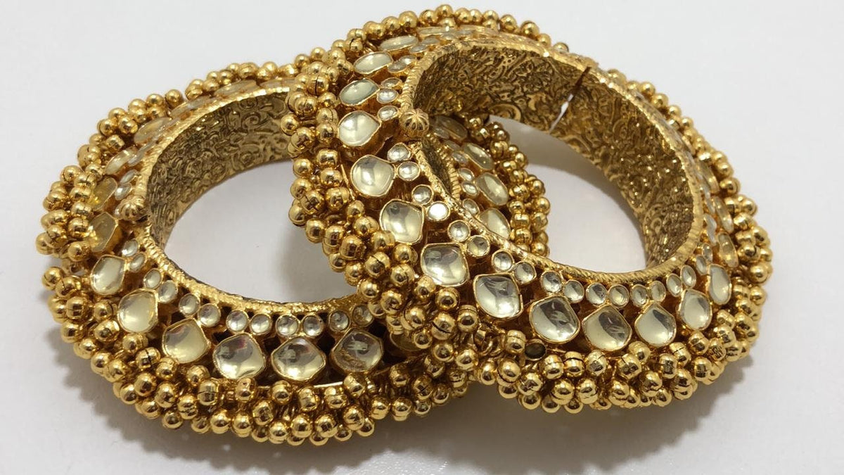 Handmade Kundan Bridal Bangles, Indian Wedding Jewelry