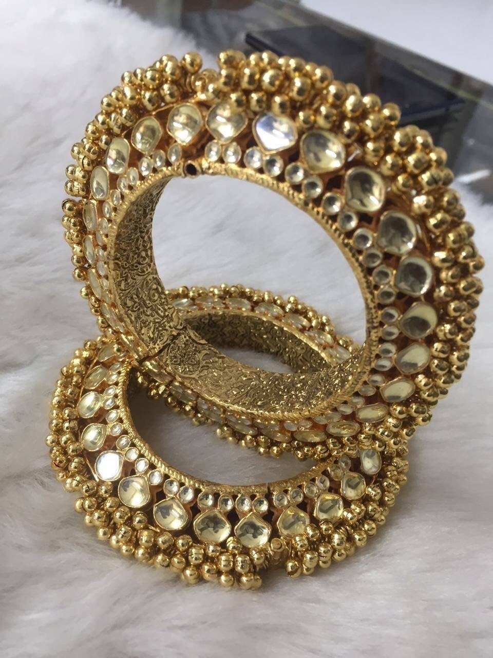 Handmade Kundan Bridal Bangles, Indian Wedding Jewelry