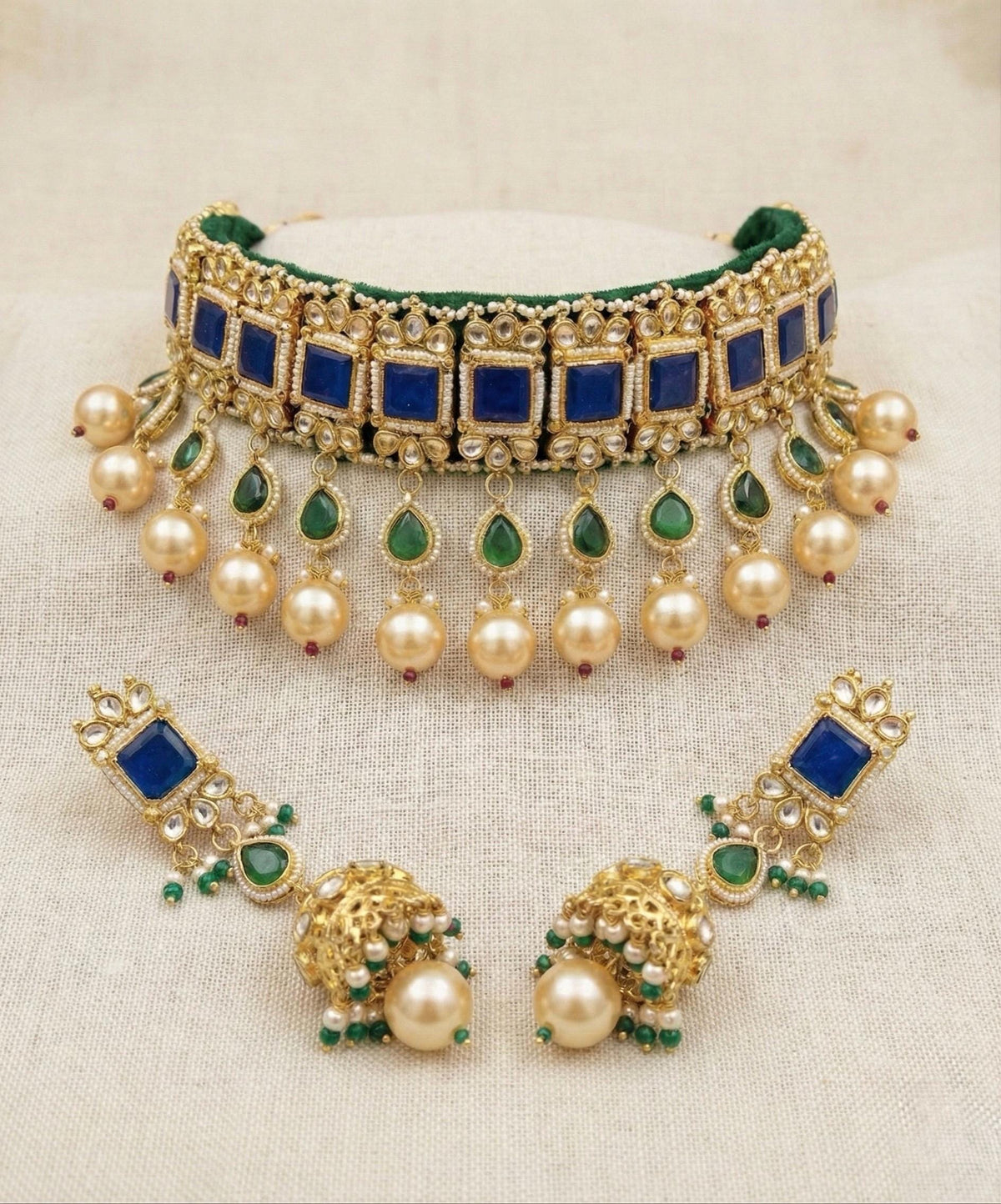 Kundan Choker Necklace with Jumkhi Earrings | Indian Wedding Jewelry