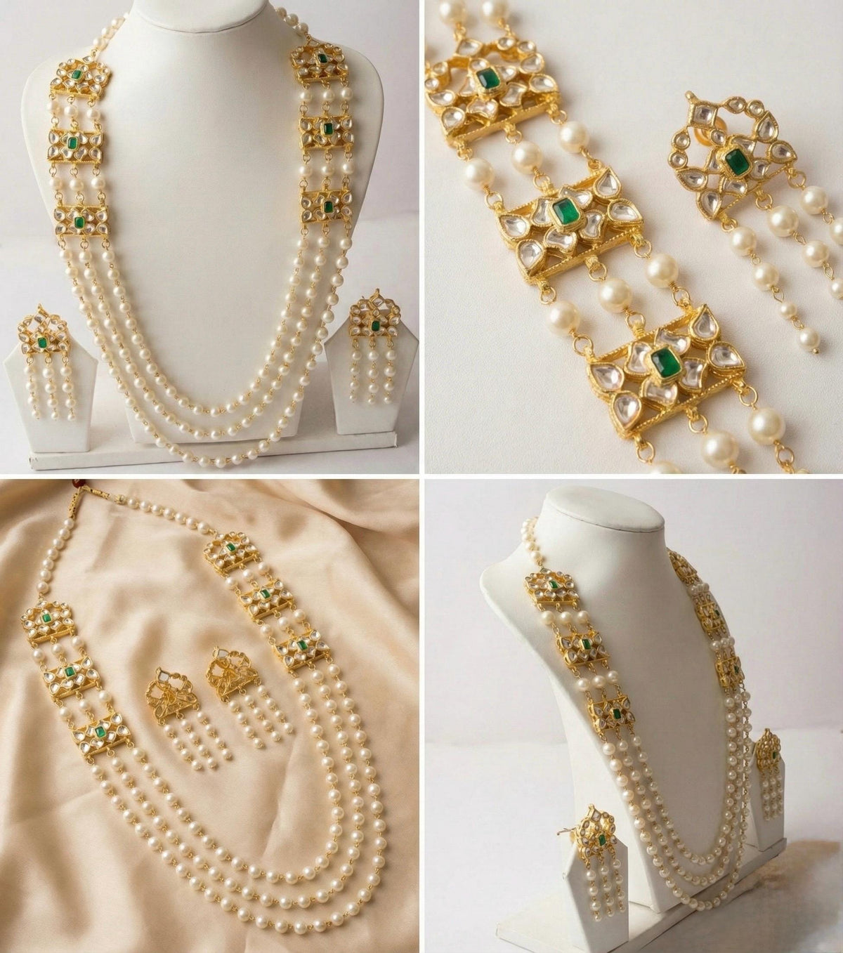 Kundan Pearl Mala Necklace | Indian Bridal Jewellery Set | Women’s Fashion Accessories