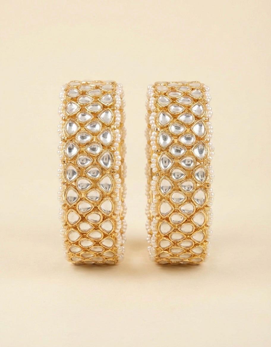 Handmade Kundan Bridal Bangle Set, Indian Wedding Jewelry