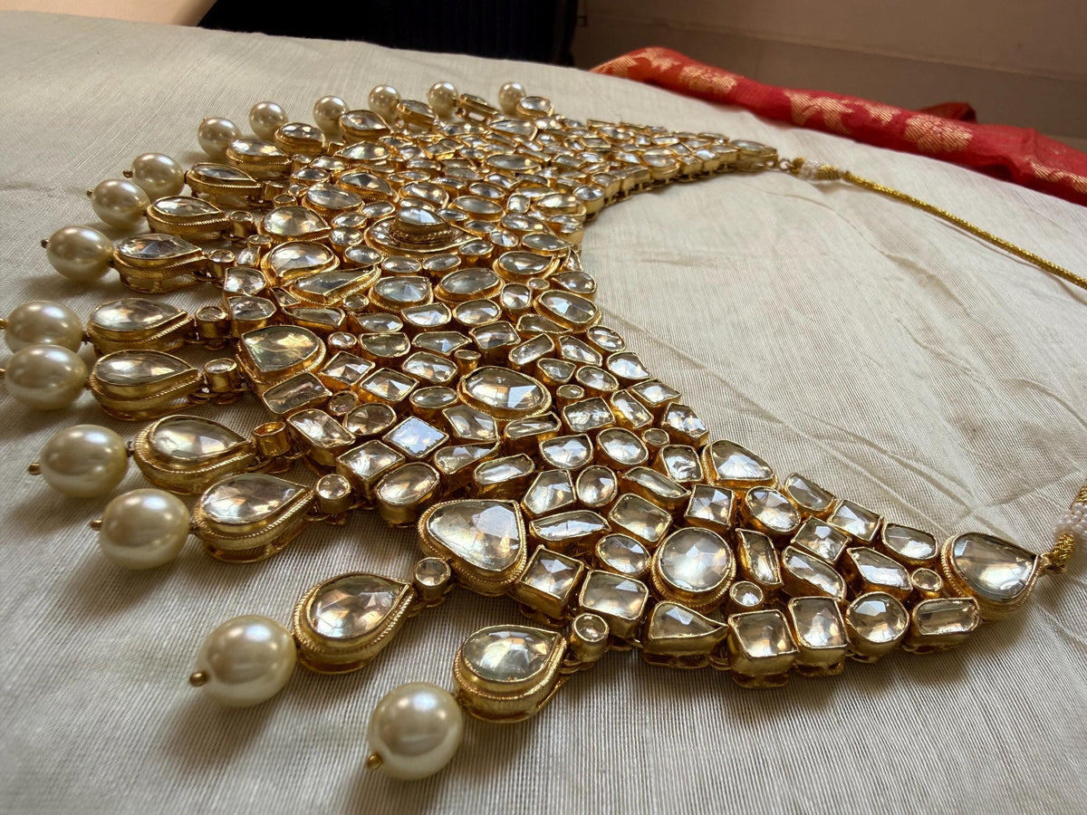 Handmade Kundan Bridal Necklace, Indian Wedding Jewelry