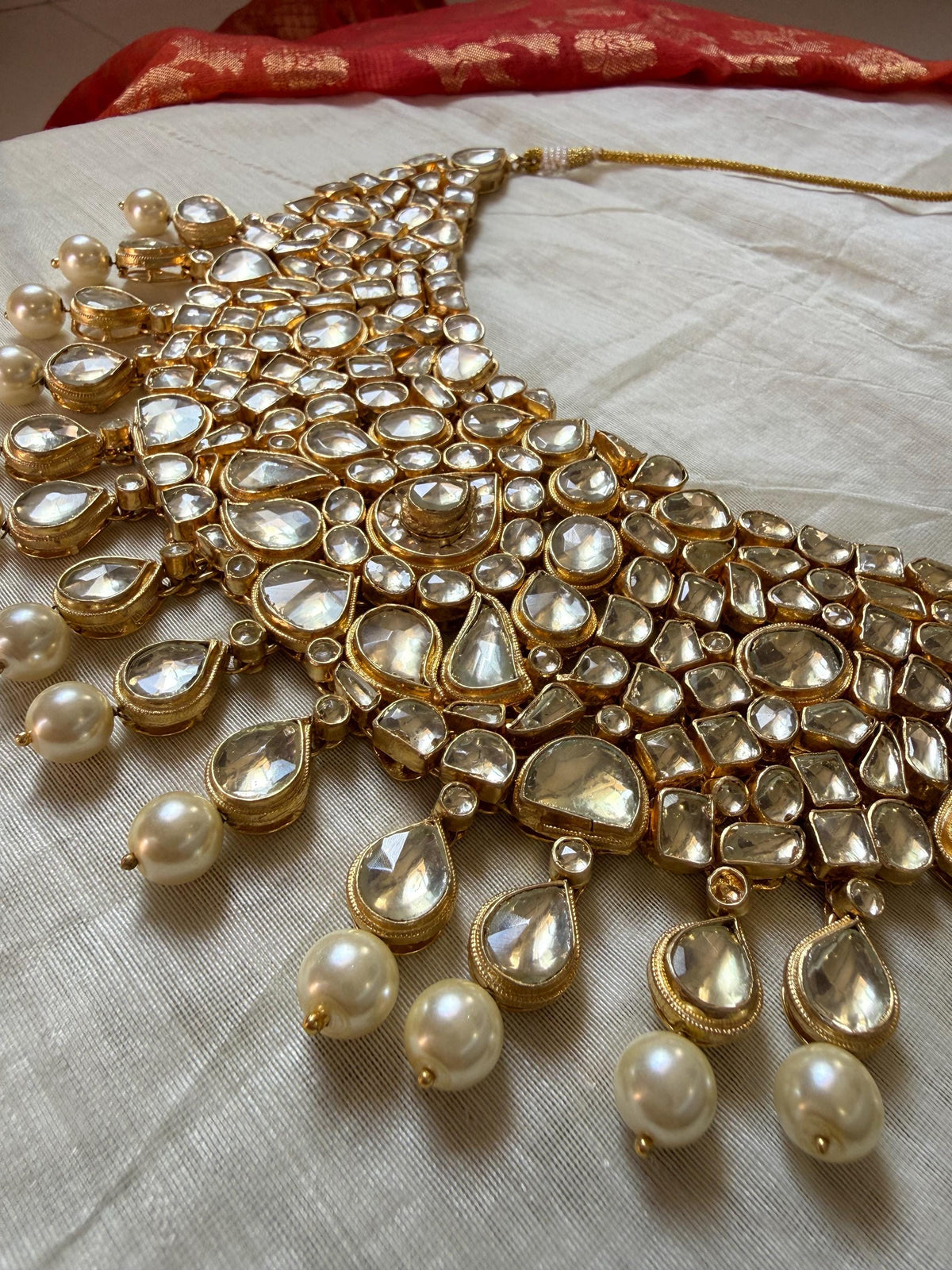 Handmade Kundan Bridal Necklace, Indian Wedding Jewelry