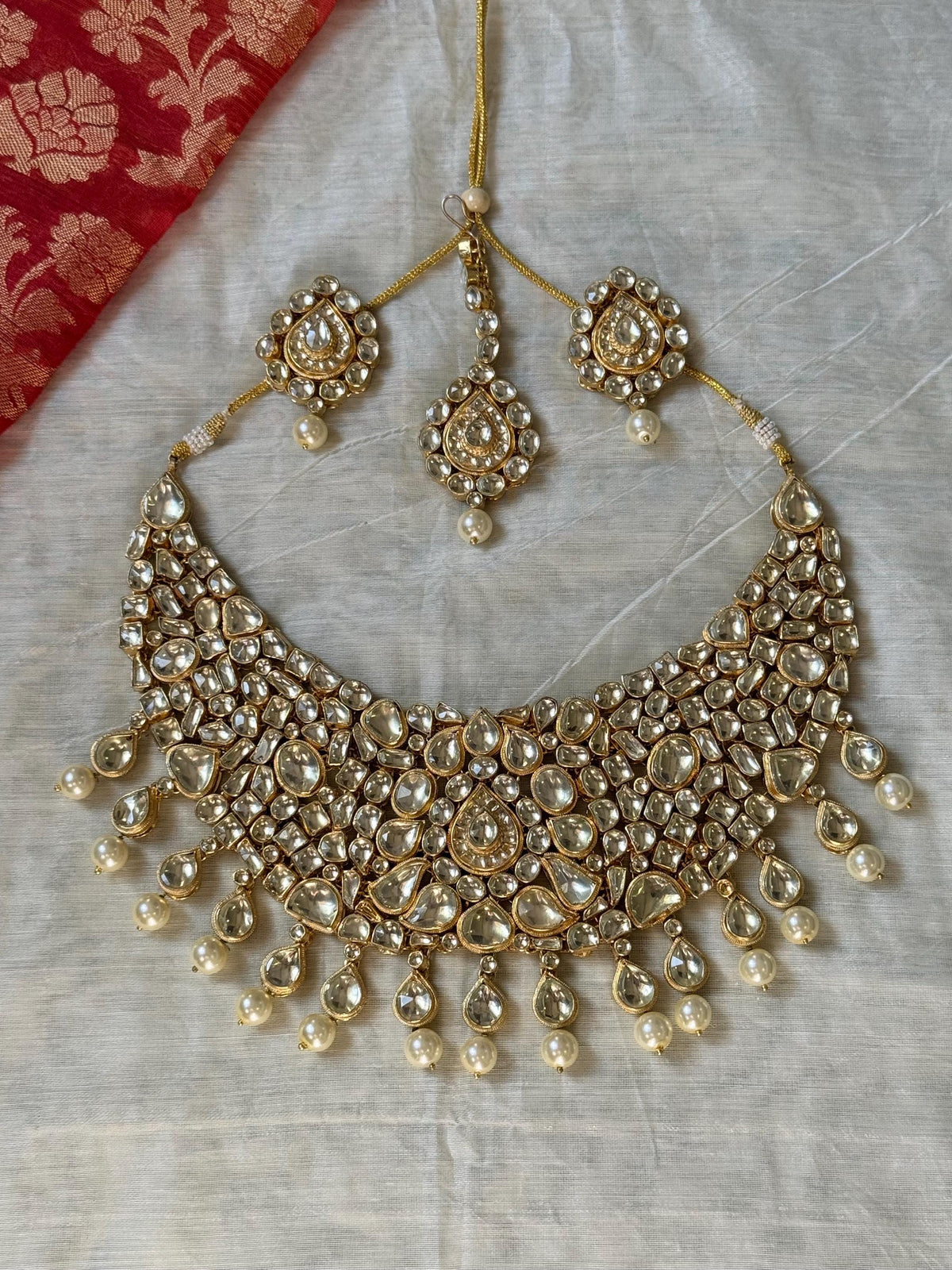 Handmade Kundan Bridal Necklace, Indian Wedding Jewelry